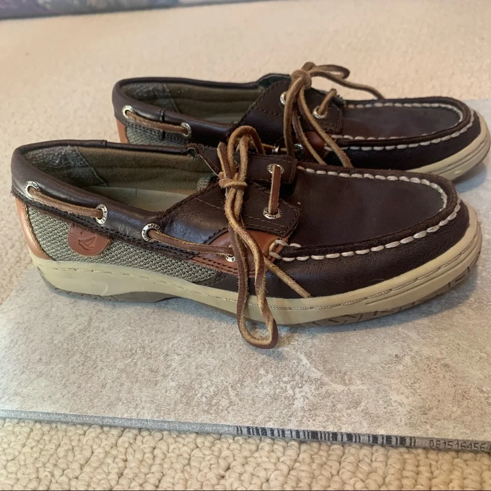Boys Sperry’s Brown Leather Boat Shoe- 2.5